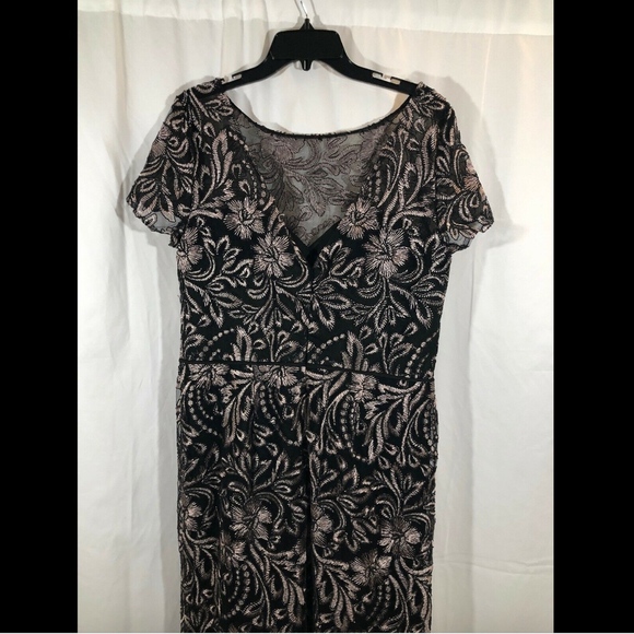 NEW $288 JS Collection Embroidered Trumpet Gown Salmon Black [ SZ 14‎ ] #E528 - Picture 6 of 8